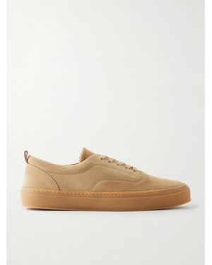 MR P. Classic Plimsoll Suede Trainers - Natural