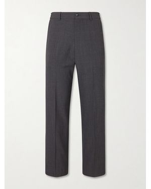 A.P.C. Dylan Straight-leg Wool-blend Grain De Poudre Trousers - Grey