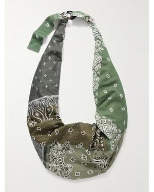 Kapital Snufkin Patchwork Bandana-Print Voile Messenger Bag - Green