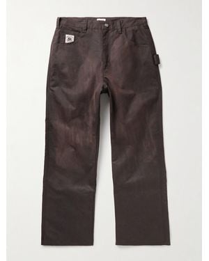Bode Knolly Brook Straight-Leg Waxed-Cotton Trousers - Grey