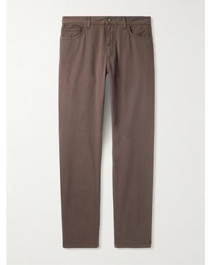 ZEGNA City Slim-Fit Garment-Dyed Jeans - Brown