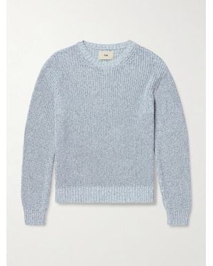 Folk Chain Cotton Sweater - Blau