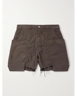 Rick Owens Shorts Cargo A Gamba Dritta - Marrone