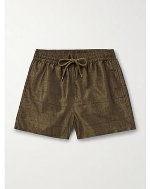 Frescobol Carioca Rio Straight-Leg Mid-Length Recycled-Jacquard Swim Shorts - Green