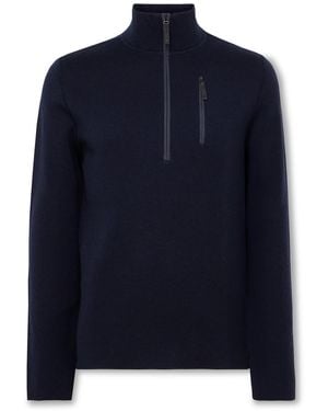 Aztech Mountain Matterhorn Shell-trimmed Wool Half-zip Ski Mid-layer - Blue