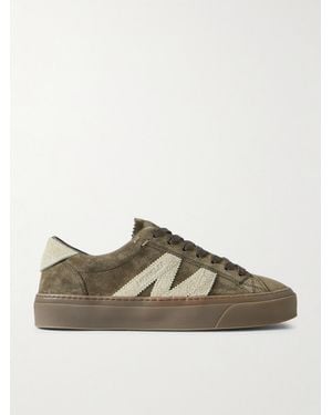 Moncler Monaco Suede Trainers - Brown