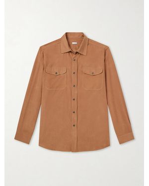 Caruso Cotton-corduroy Shirt - Brown