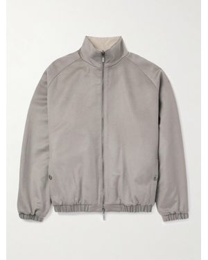 STÒFFA Reversible Brushed-Cashmere Bomber Jacket - Grey