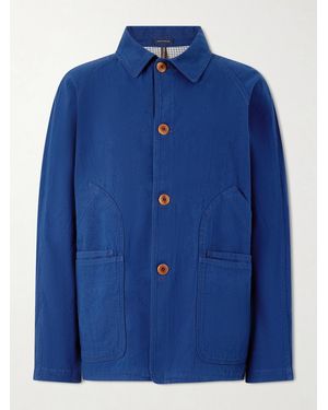 Drake's Cotton And Linen-Blend Chore Jacket - Blue