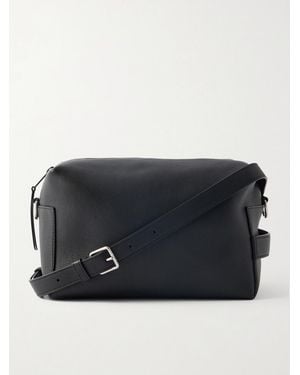Celine Logo-Print Leather Messenger Bag - Nero