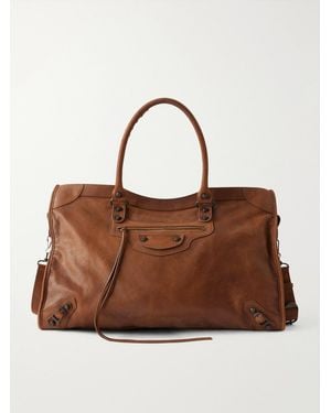 Balenciaga Le City Large Leather Tote Bag - Braun