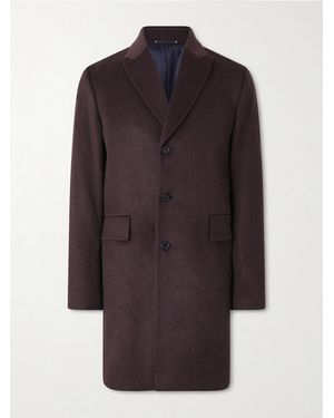 Paul Smith Slim-fit Wool And Cashmere-blend Felt Coat - Brown
