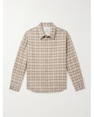 FRAME Checked Wool-Blend Flannel Overshirt - Natural