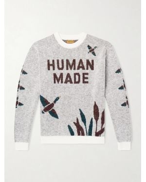 Human Made Pullover aus Jacquard-Strick - Natur