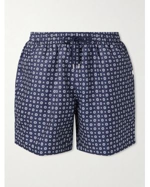 Derek Rose Tropez Straight-Leg Mid-Length Printed Swim Shorts - Blu