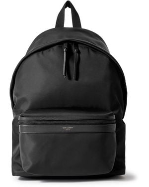 Saint Laurent City Leather-trimmed Shell Backpack - Black