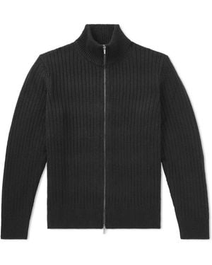 Massimo Alba Mirko Ribbed Cashmere And Alpaca-blend Zip-up Sweater - Black
