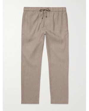 Frescobol Carioca Oscar Straight-Leg Linen And Cotton-Blend Drawstring Trousers - Natural