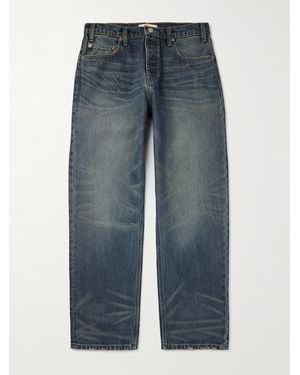 CHERRY LA Jeans A Gamba Larga Effetto Consumato - Blu
