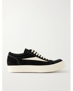 Rick Owens Vintage Full-grain Leather-trimmed Suede And Rubber Trainers - Black