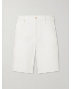 Anderson & Sheppard Straight-Leg Garment-Dyed Linen Shorts - White