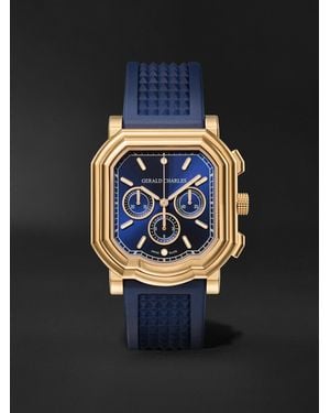 Gerald Charles Maestro 3.0 Automatic Chronograph 39Mm 18-Karat Rose And Rubber Watch, Ref. No. Gc3.0-Rg-01 - Blue