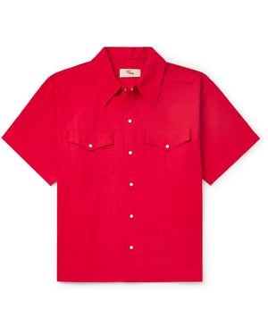 CHERRY LA Embroidered Cotton-Twill Shirt