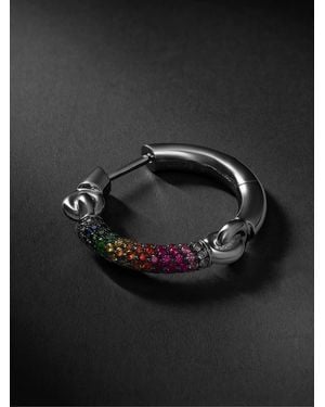 MAOR The Equinox Large einzelne Creole aus geschwärztem 18 Karat Weißgold mit mehreren Steinen - Schwarz