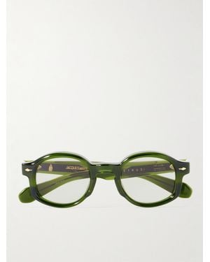 Jacques Marie Mage Petrus Round-Frame Acetate Optical Glasses - Green