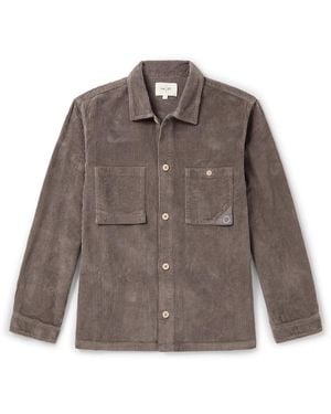 Folk Anniversary Patch Cotton-corduroy Overshirt - Brown
