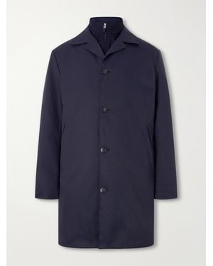 Canali Wool-Trimmed Gabardine Hybrid Down Coat - Blue
