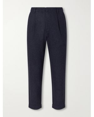 Folk Assembly Straight-Leg Mélange Wool-Blend Suit Pants - Blue