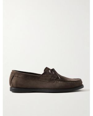 Saman Amel Suede Boat Shoes - Brown