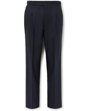 STÒFFA Straight-Leg Pleated Wool Suit Pants - Blue