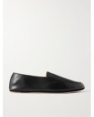 Loro Piana Anton Walk Leather Loafers - Black