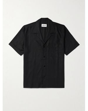 CDLP Convertible-Collar Tencel Lyocell Poplin Pyjama Shirt - Black