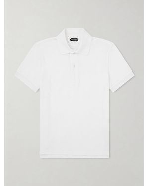 Tom Ford Slim-Fit Cotton-Blend Terry Polo Shirt - White