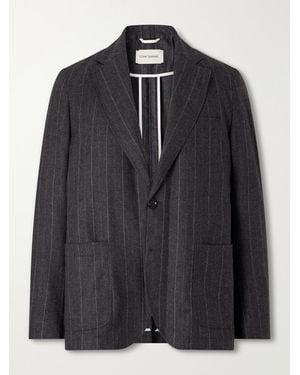 Oliver Spencer Westbury Striped Wool-Blend Suit Jacket - Black