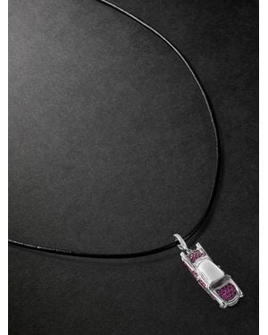 Annoushka Cadillac Car 18-Karat, Multi-Stone And Diamond Pendant Necklace - Grey