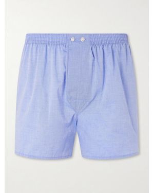 Derek Rose Amalfi Cotton Boxer Shorts - Blue