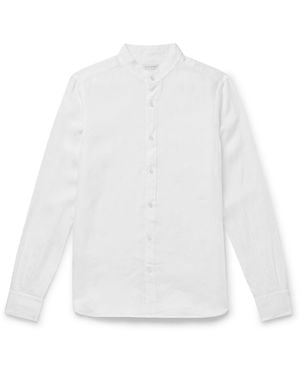 Slowear Glanshirt Grandad-Collar Linen Shirt - White