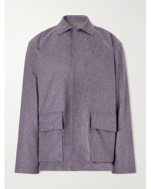 Caruso Wool And Cashmere-Blend Blouson Jacket - Purple