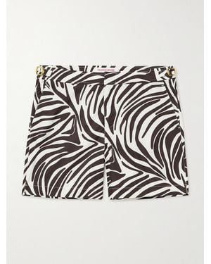 Orlebar Brown 007 Bulldog Straight-leg Zebra-print Recycled Swim Shorts - Metallic