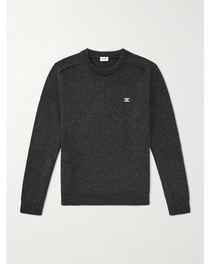 Celine Pullover aus einer Woll-Kaschmirmischung mit Logostickerei - Schwarz