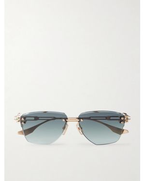 Dita Eyewear Hyperlux-2000 Square-Frame Gold-Tone Titanium Sunglasses - Blau
