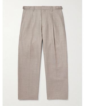NN07 Kay 10027 Straight-leg Pleated Linen And Wool-blend Suit Trousers - Natural