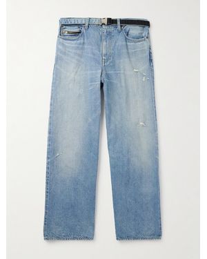 Sacai BEYONDEXX Gerade geschnittene Jeans mit Gürtel - Blau