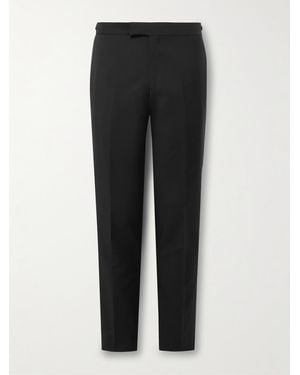 Paul Smith Slim-Fit Satin-Trimmed Wool And Mohair-Blend Tuxedo Trousers - Black