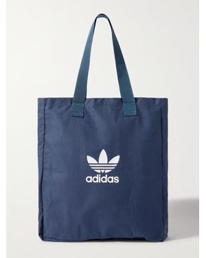 adidas Originals Adicolor Logo-print Cotton-canvas Tote Bag - Blue