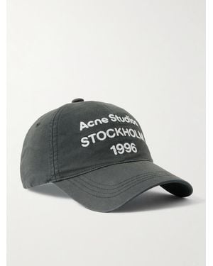 Acne Studios Logo-Embroidered Cotton-Twill Baseball Cap - Nero
